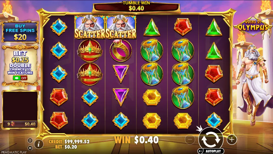 Interfejs demo automatu online: Gates of Olympus